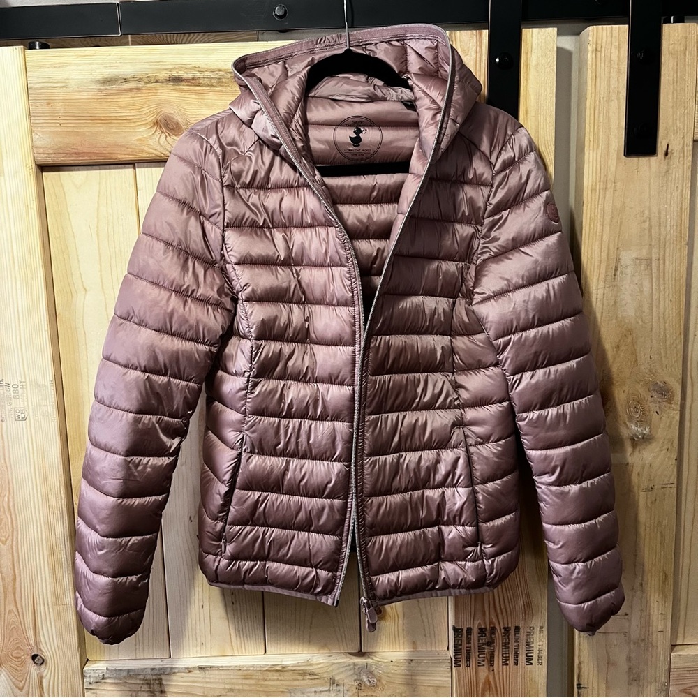 Save the Duck Size 2/M Ultra Light PufferJacketPink Spring Slim Fit Lightweight